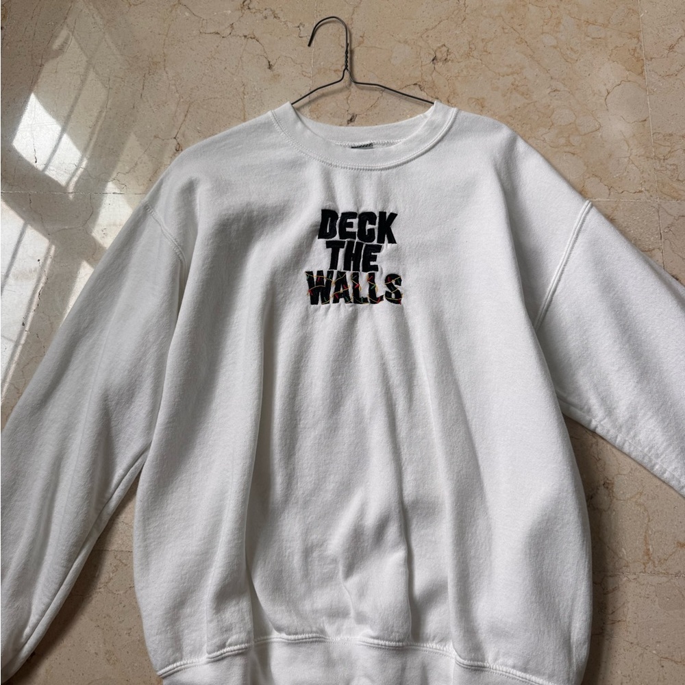 Gildan White Crewneck Sweater with Graphic